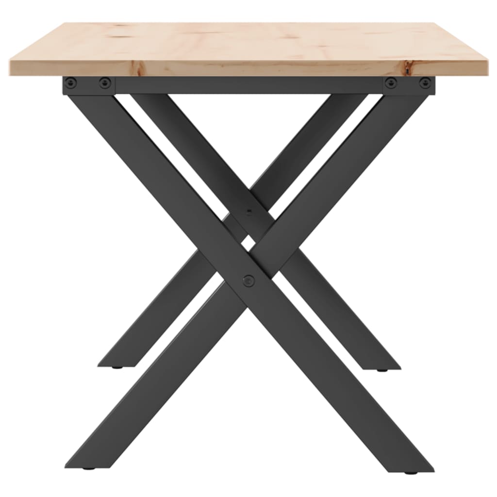 Salongbord X-ramme 100x50x45 cm heltre furu og stål