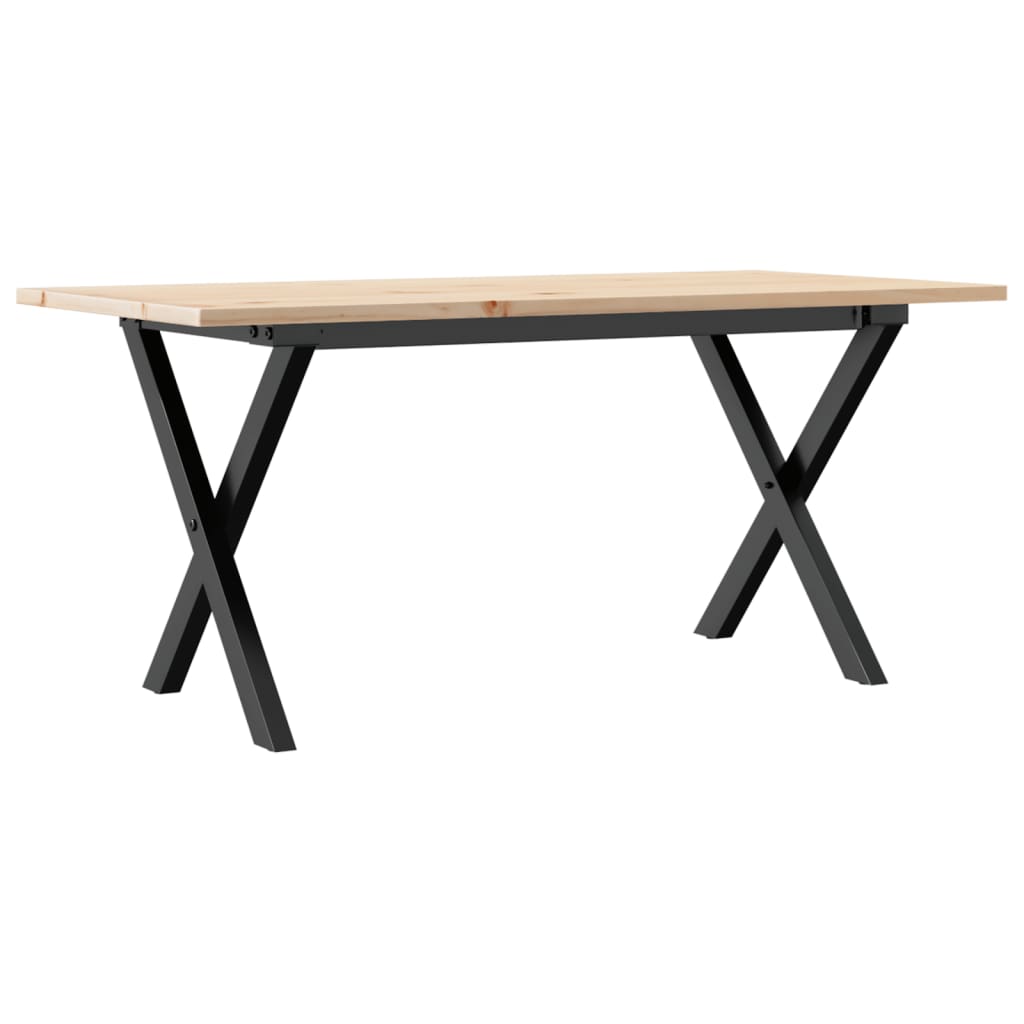 Salongbord X-ramme 100x50x45 cm heltre furu og stål