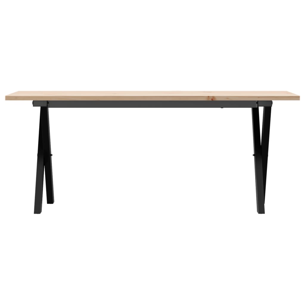Salongbord X-ramme 110x40x45 cm heltre furu og stål