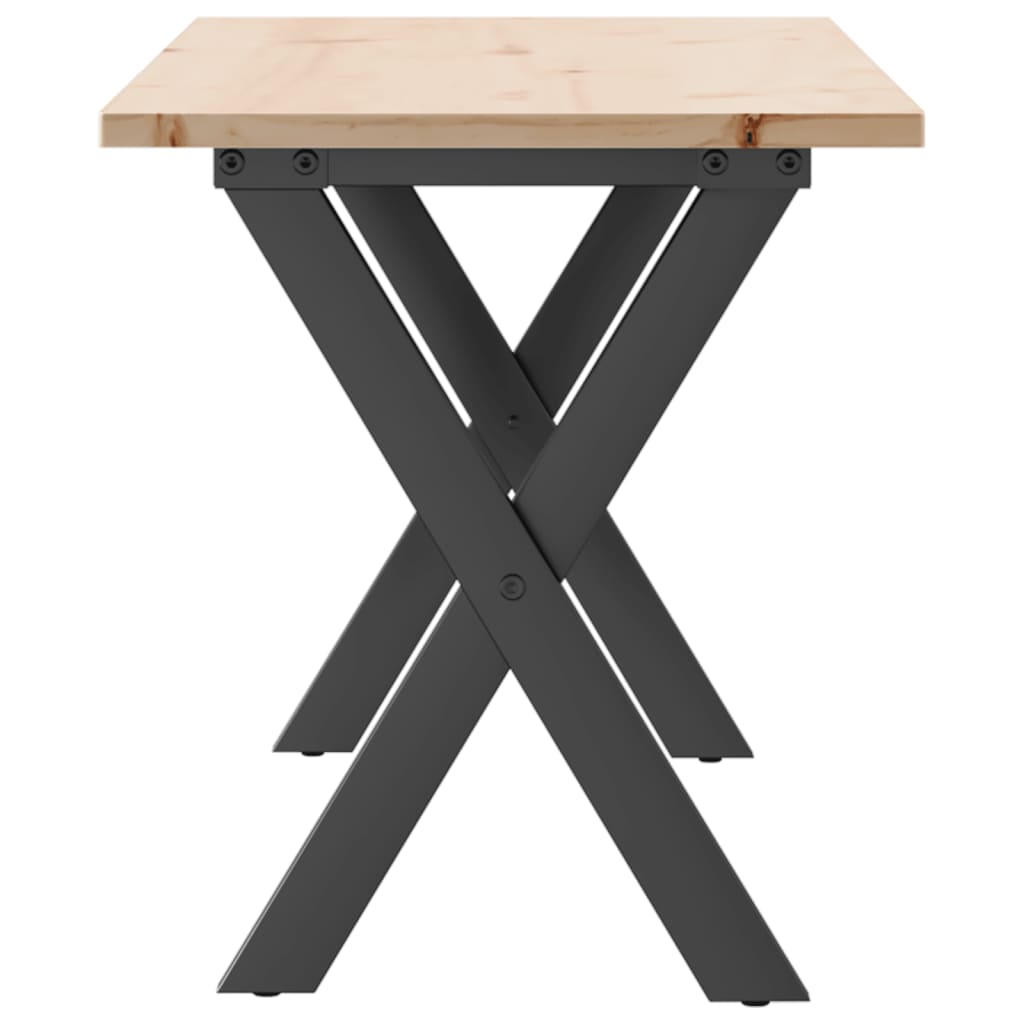 Salongbord X-ramme 110x40x45 cm heltre furu og stål