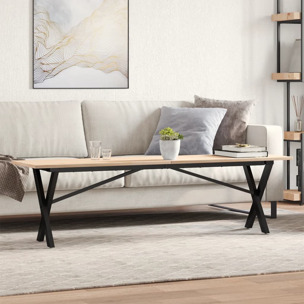 Salongbord X-ramme 160x40x45 cm heltre furu og stål