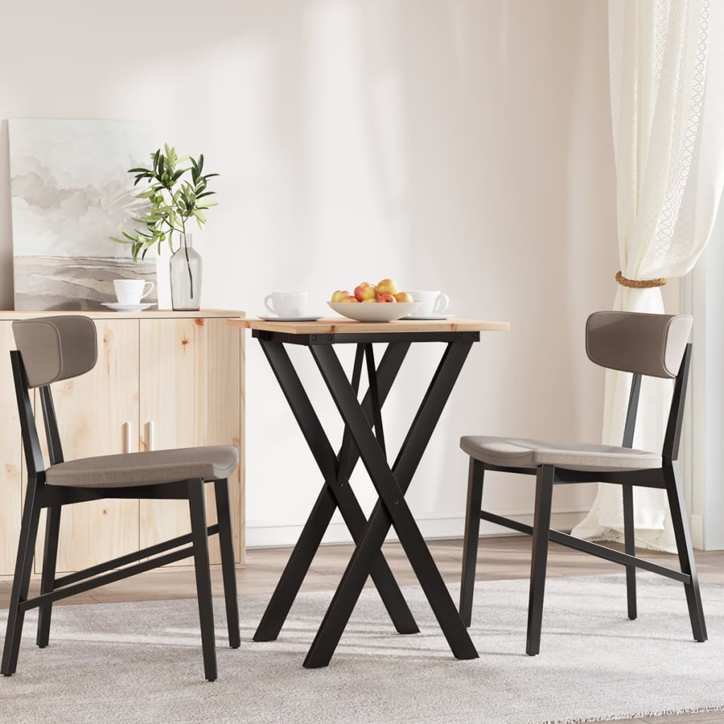 Salongbord X-ramme 50x50x75 cm heltre furu og stål