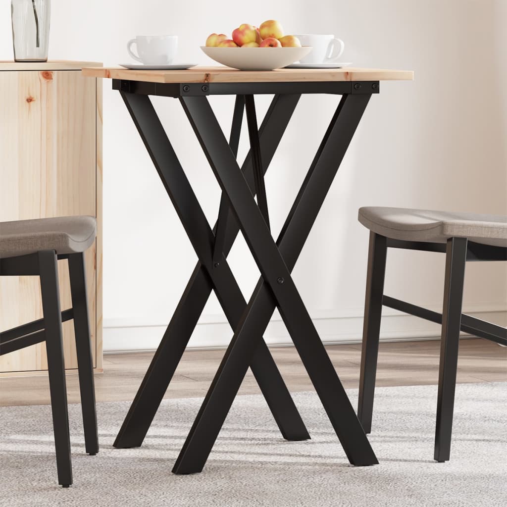 Salongbord X-ramme 50x50x75 cm heltre furu og stål