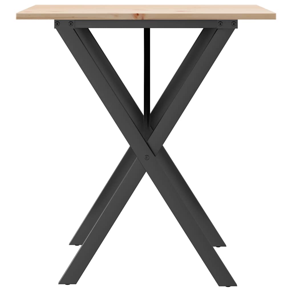 Salongbord X-ramme 70x70x75 cm heltre furu og stål