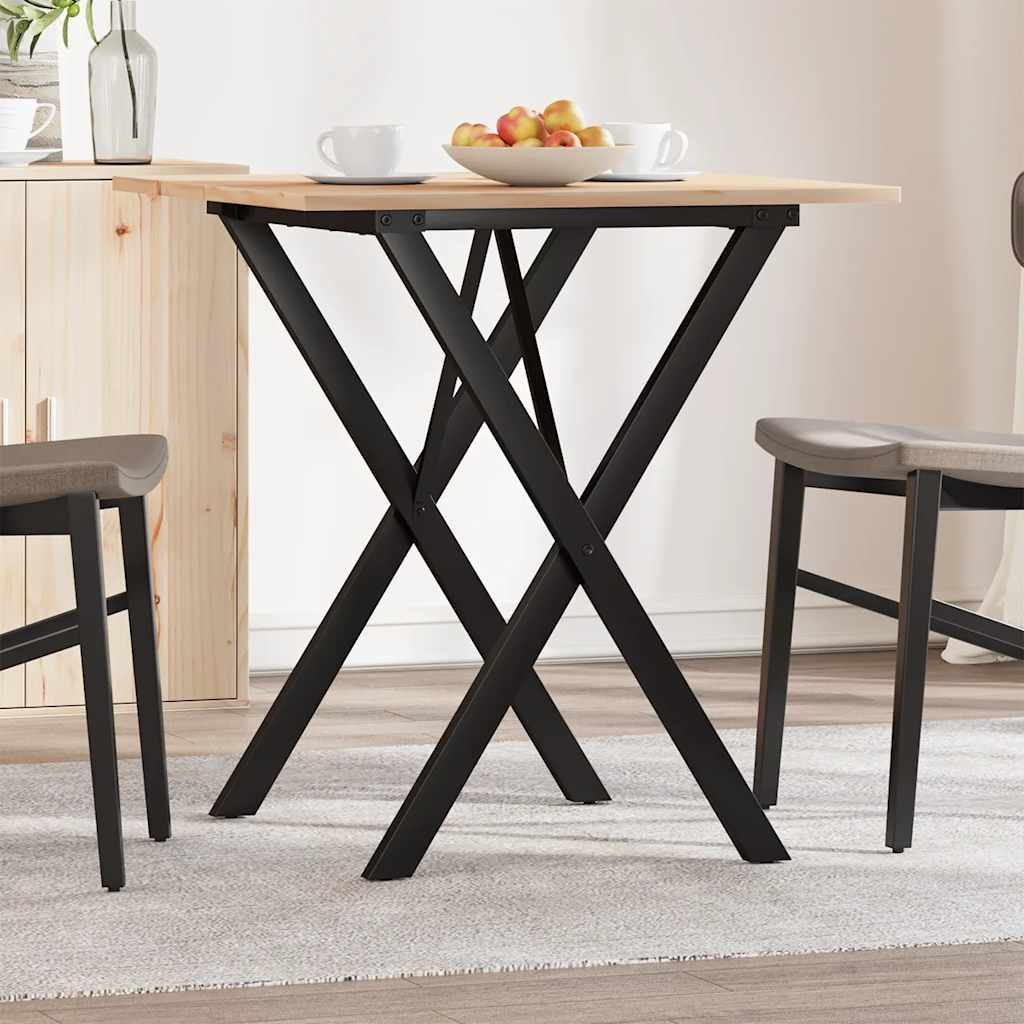 Salongbord X-ramme 70x70x75 cm heltre furu og stål