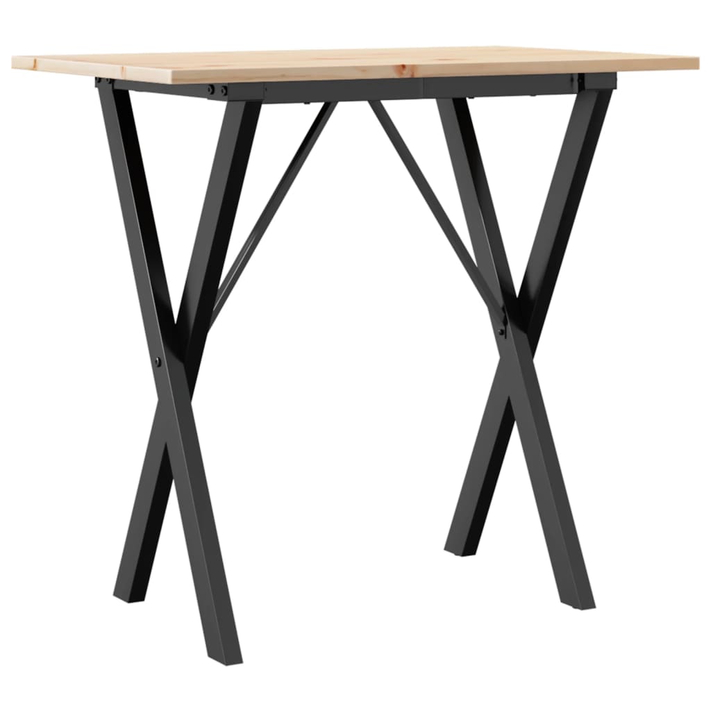 Salongbord X-ramme 80x50x75 cm heltre furu og stål