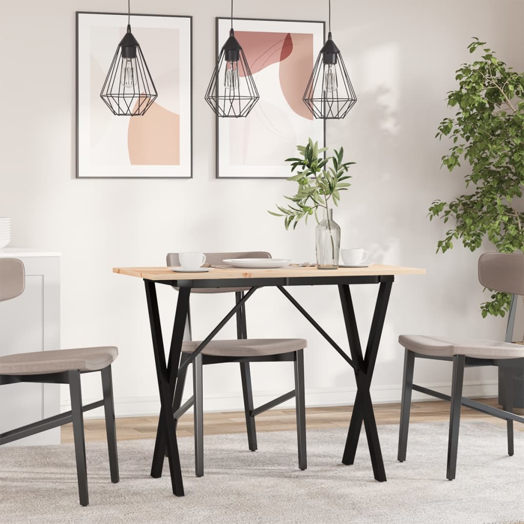 Salongbord X-ramme 100x50x75 cm heltre furu og stål