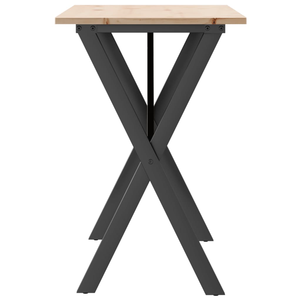 Salongbord X-ramme 100x50x75 cm heltre furu og stål
