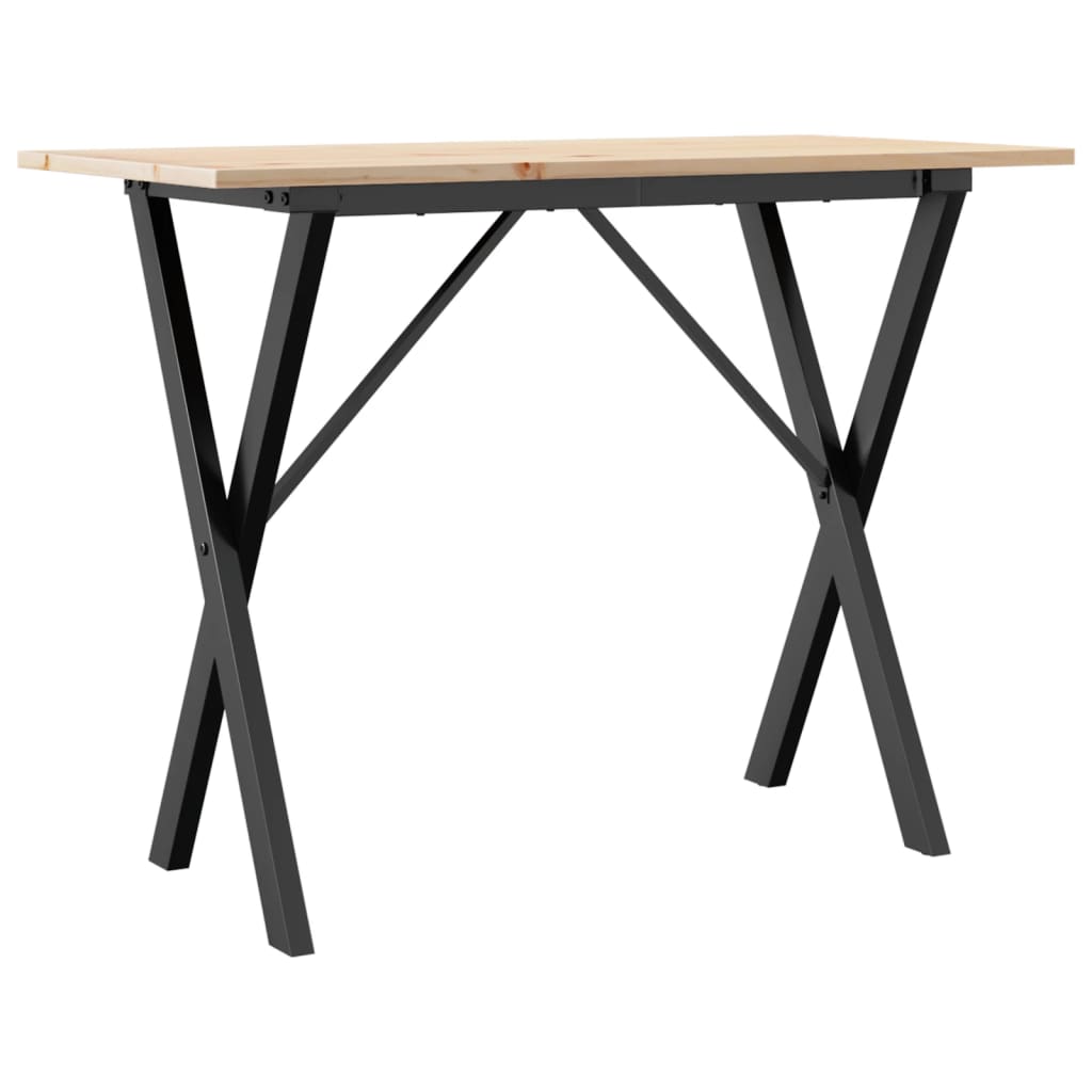 Salongbord X-ramme 100x50x75 cm heltre furu og stål