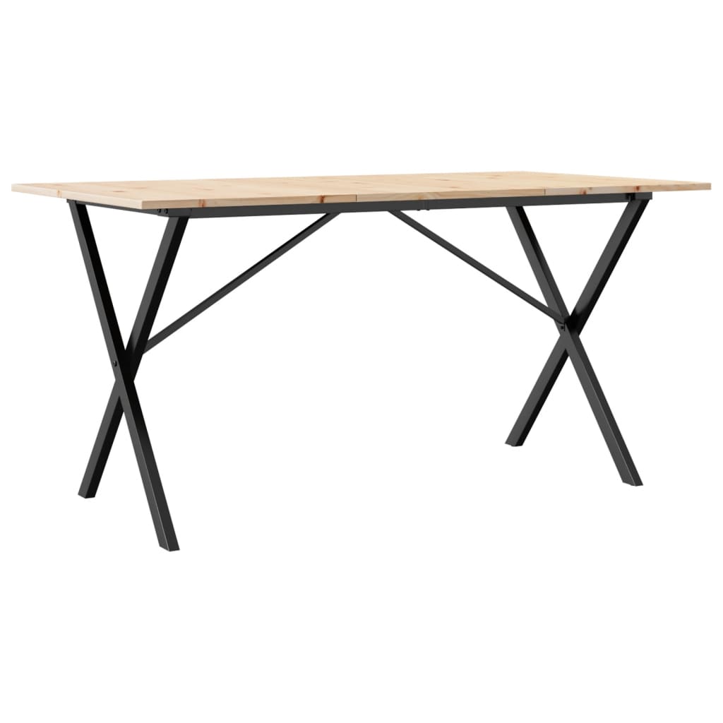 Salongbord X-ramme 140x80x75 cm heltre furu og stål