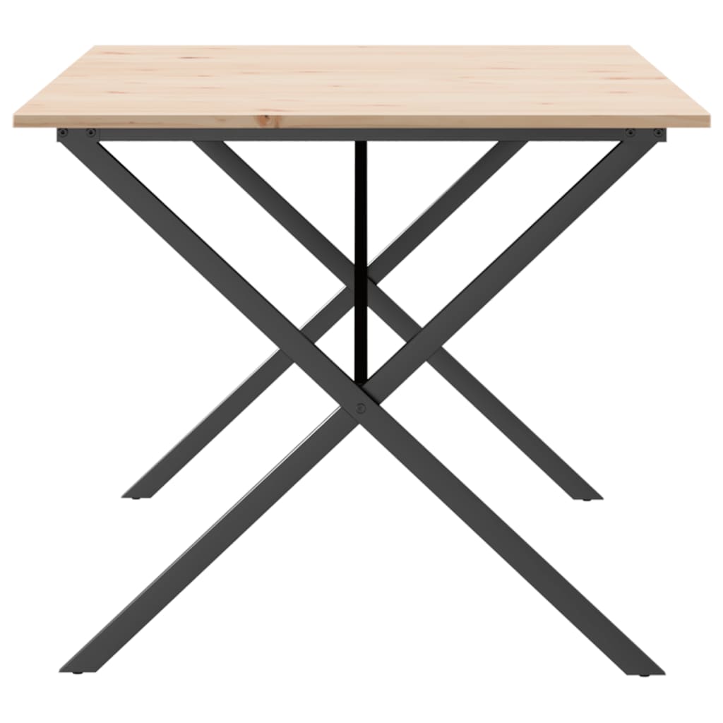 Spisebord X-ramme 180x90x75 cm heltre furu og stål