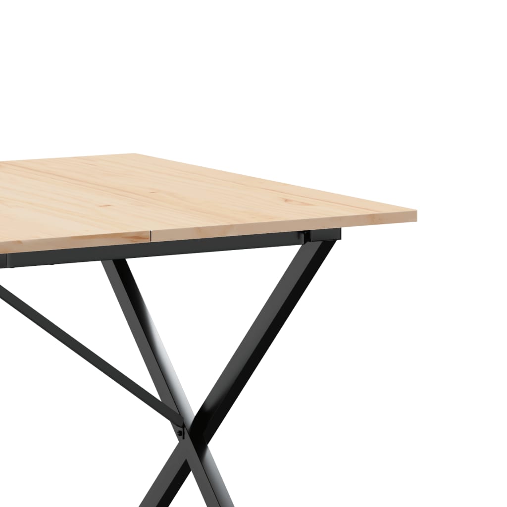 Spisebord X-ramme 180x90x75 cm heltre furu og stål
