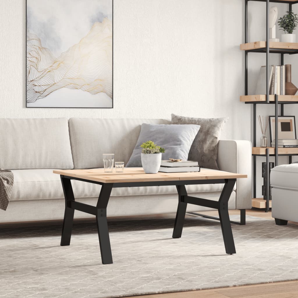 Salongbord Y-ramme 80x80x45 cm heltre furu og stål