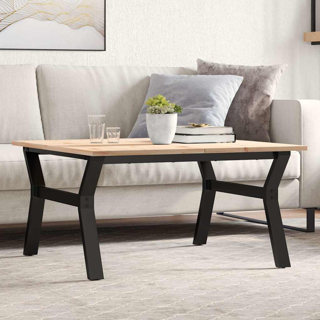 Salongbord Y-ramme 80x80x45 cm heltre furu og stål