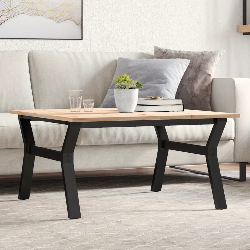 Salongbord Y-ramme 90x90x45 cm heltre furu og stål