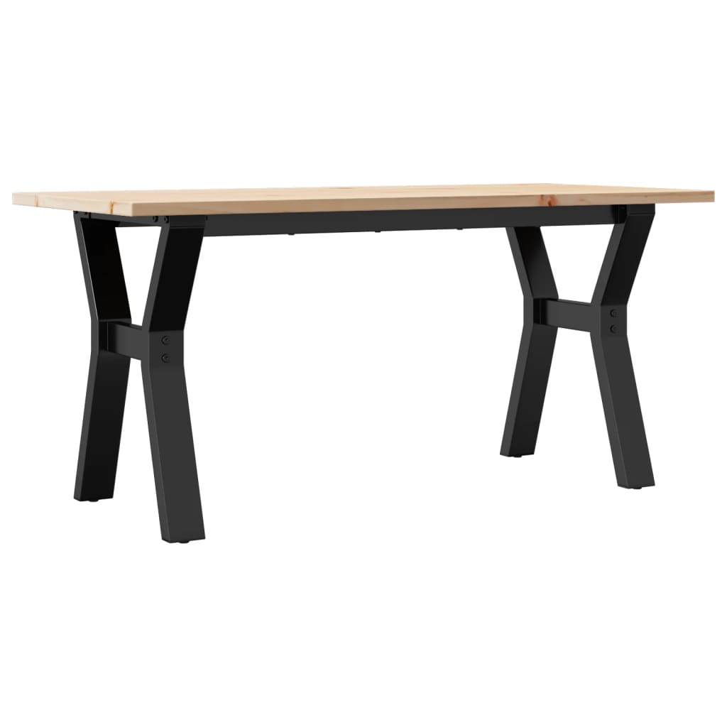 Salongbord Y-ramme 100x50x45 cm heltre furu og stål