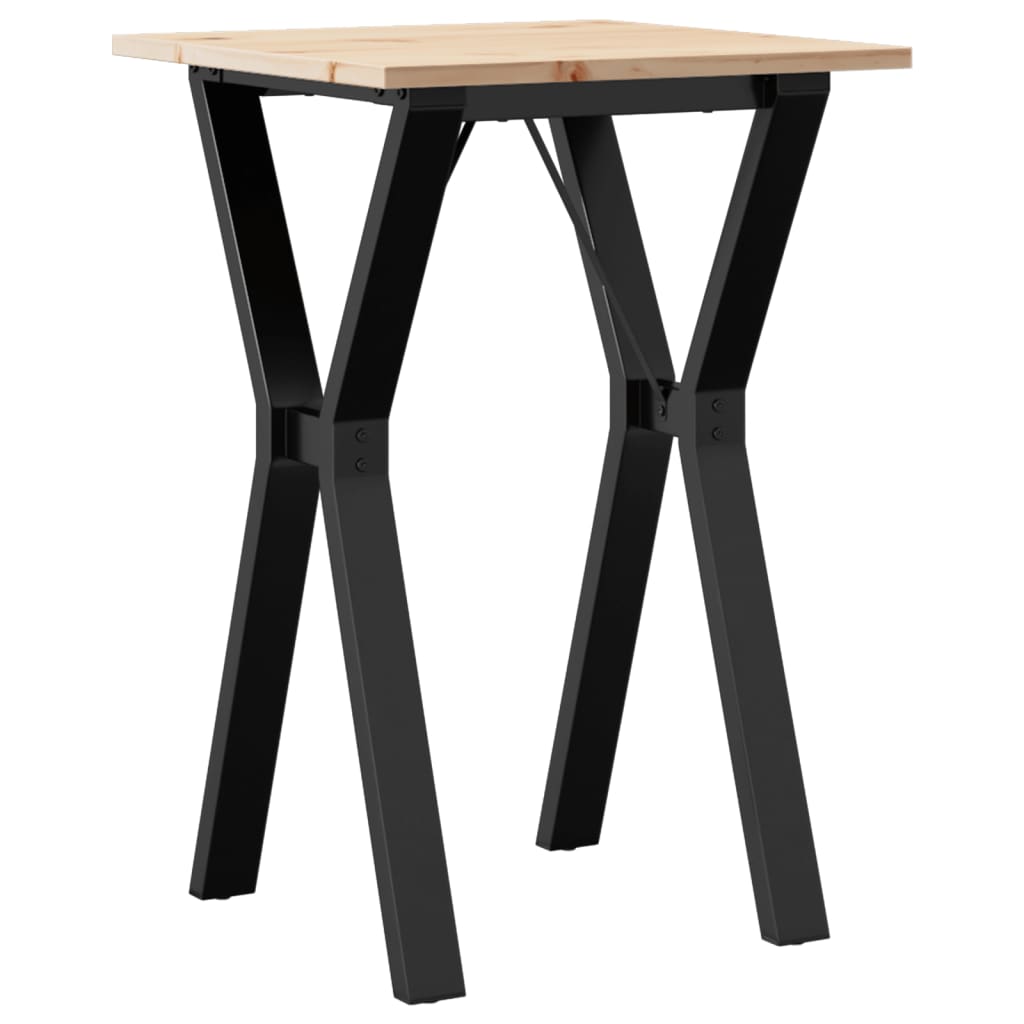 Spisebord Y-ramme 50x50x75 cm heltre furu og stål