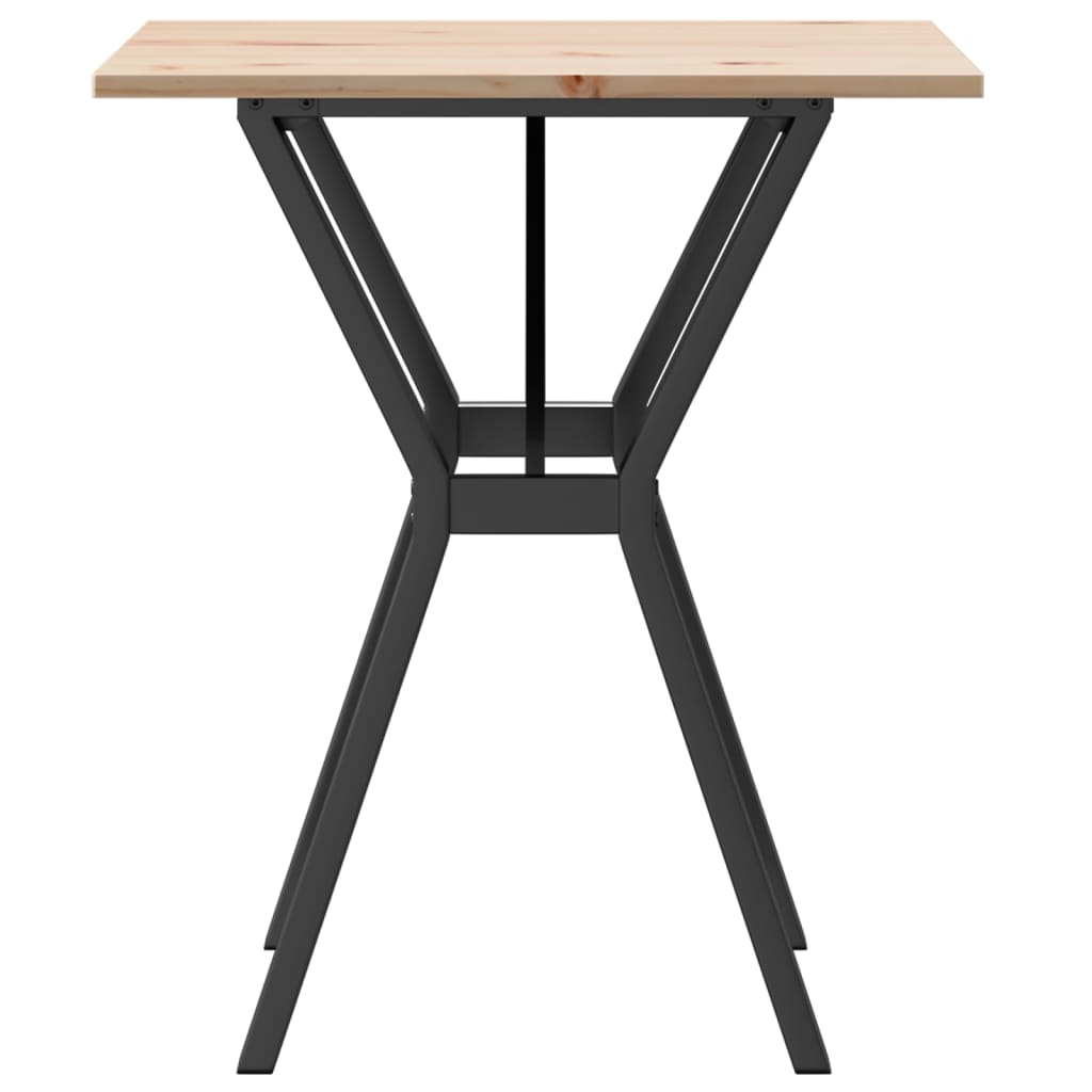 Spisebord Y-ramme 70x70x75 cm heltre furu og stål