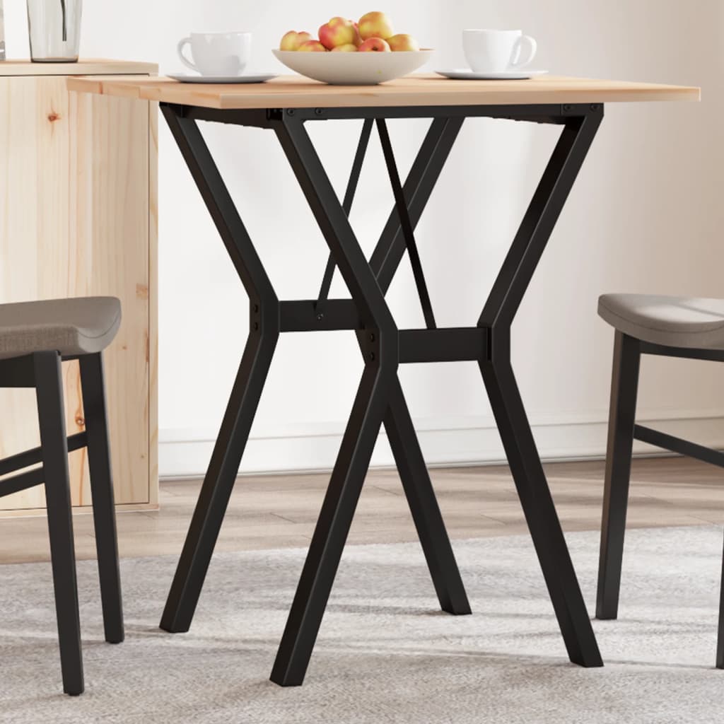 Spisebord Y-ramme 70x70x75 cm heltre furu og stål