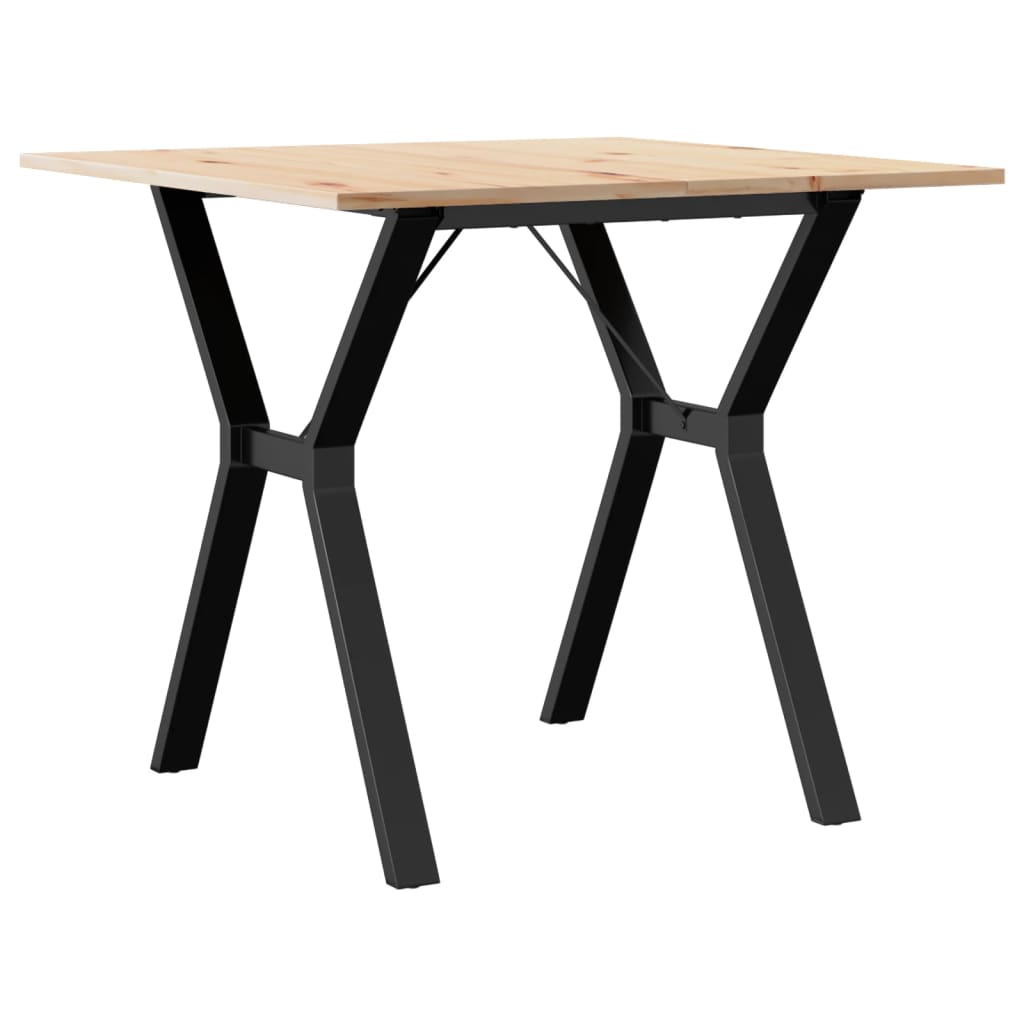 Spisebord Y-ramme 80x80x75 cm heltre furu og stål