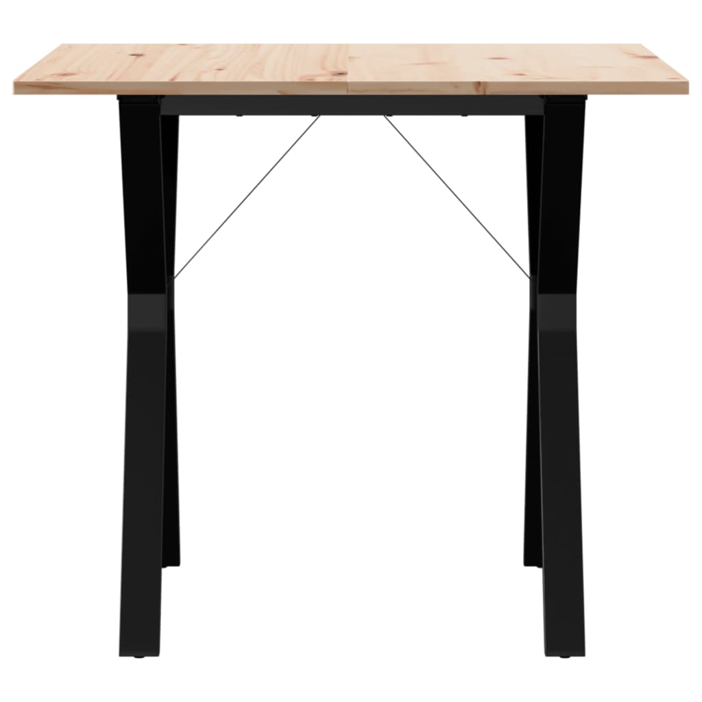 Spisebord Y-ramme 90x90x75 cm heltre furu og stål