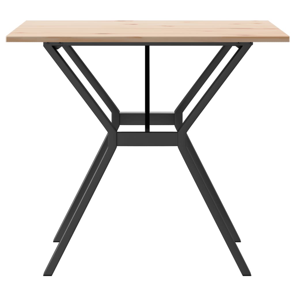 Spisebord Y-ramme 90x90x75 cm heltre furu og stål