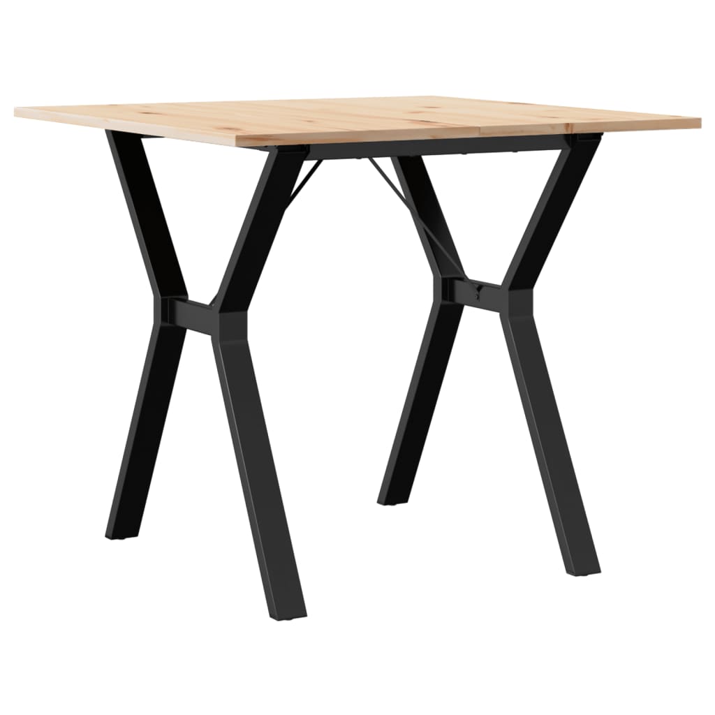 Spisebord Y-ramme 90x90x75 cm heltre furu og stål