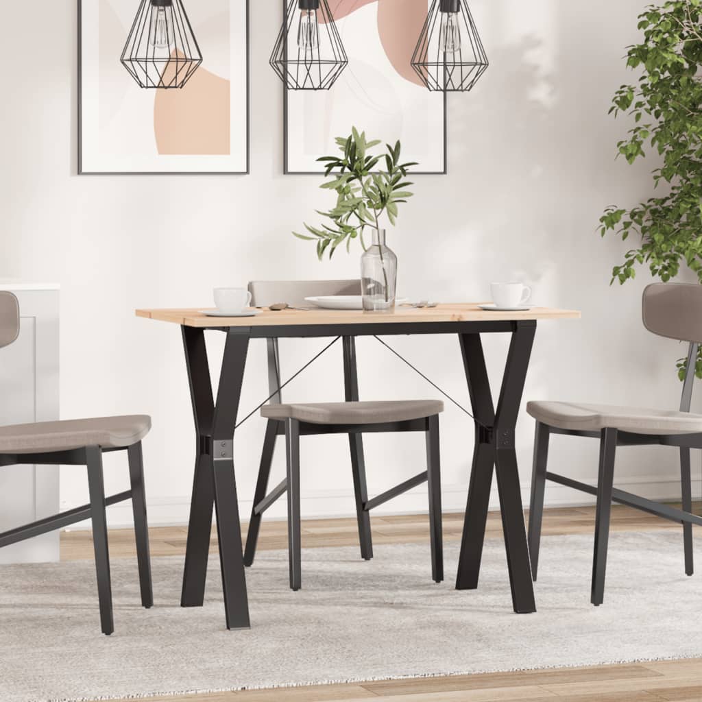 Spisebord Y-ramme 100x50x75 cm heltre furu og stål