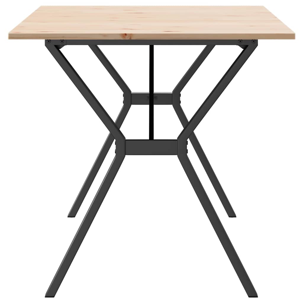 Spisebord Y-ramme 140x80x75 cm heltre furu og stål