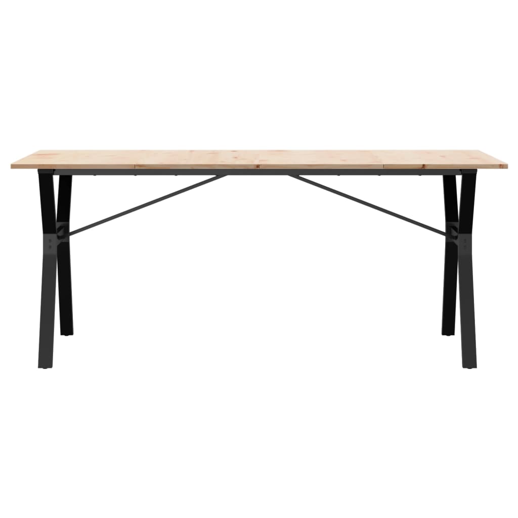 Spisebord Y-ramme 180x90x75 cm heltre furu og stål