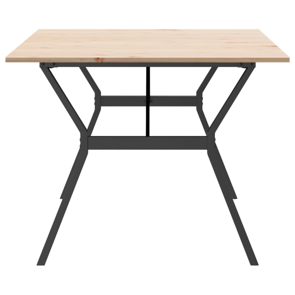 Spisebord Y-ramme 200x100x75 cm heltre furu og stål vidaXL