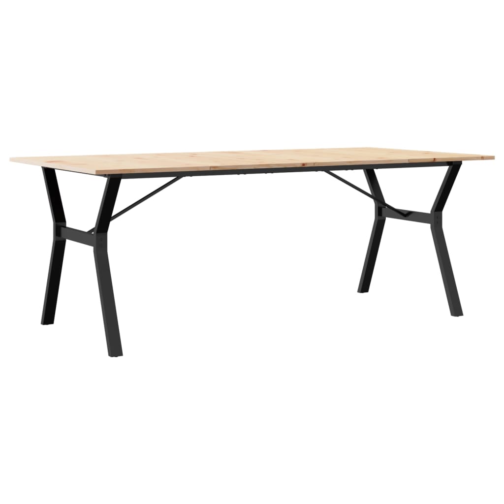 Spisebord Y-ramme 200x100x75 cm heltre furu og stål vidaXL