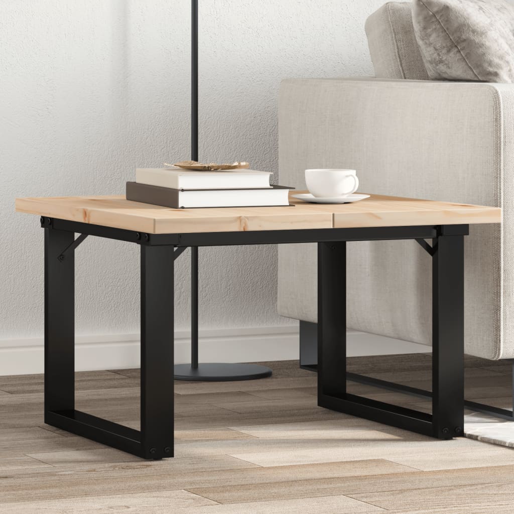 Salongbord O-ramme 70x70x40,5 cm heltre furu og stål