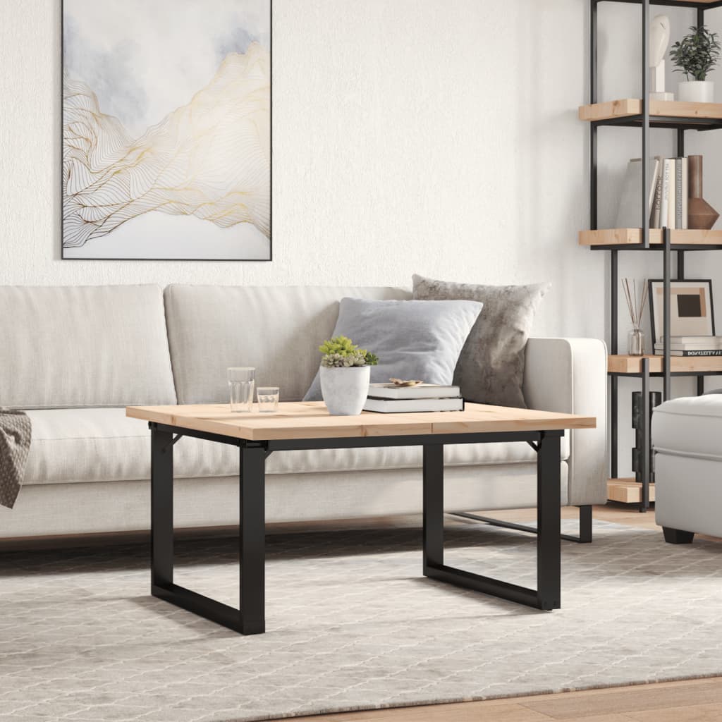 Salongbord O-ramme 80x80x45,5 cm heltre furu og stål