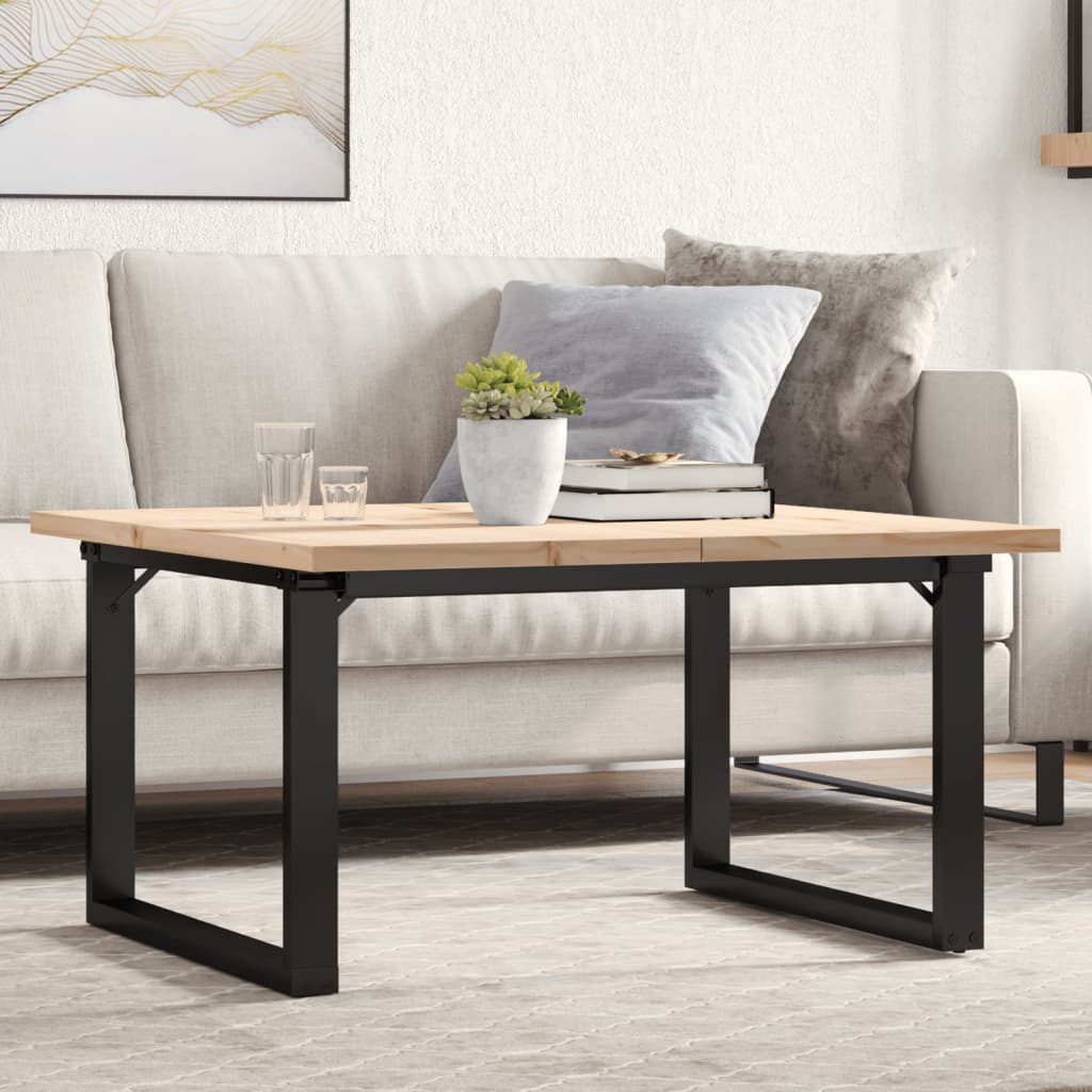 Salongbord O-ramme 80x80x45,5 cm heltre furu og stål