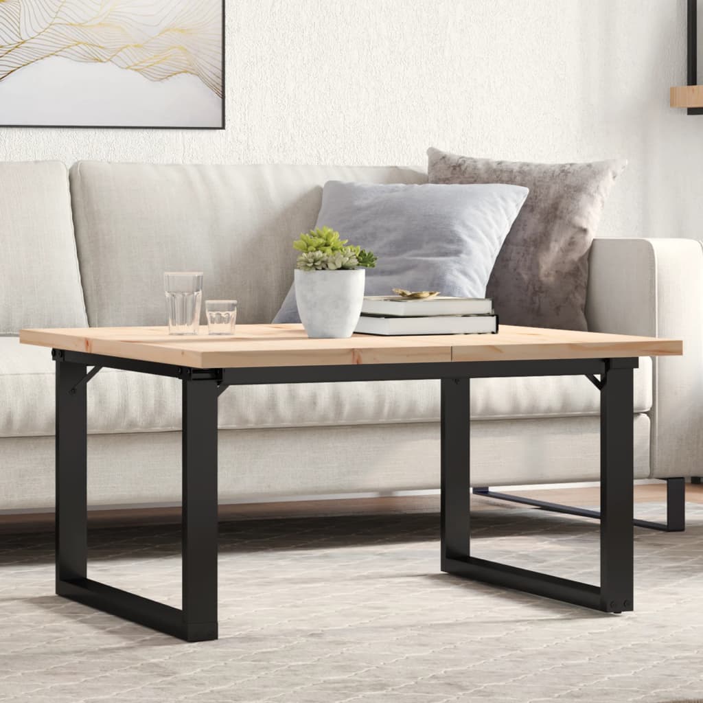 Salongbord O-ramme 90x90x45,5 cm heltre furu og stål