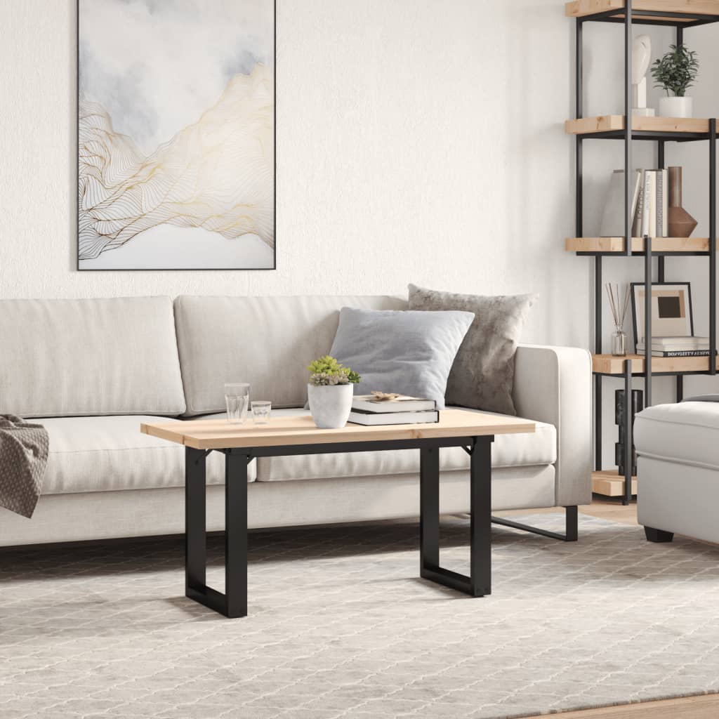 Salongbord O-ramme 100x50x45,5 cm heltre furu og stål