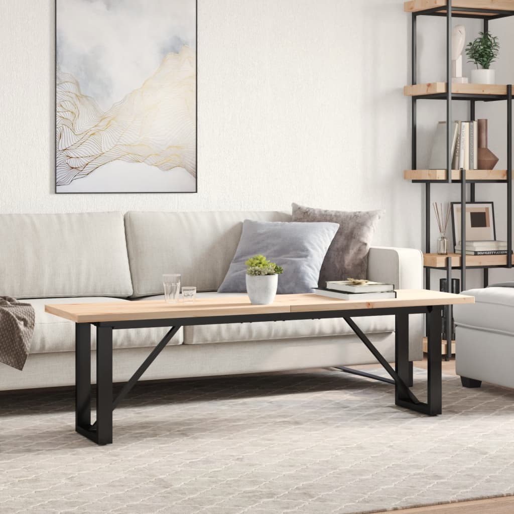 Salongbord O-ramme 160x40x45,5 cm heltre furu og stål