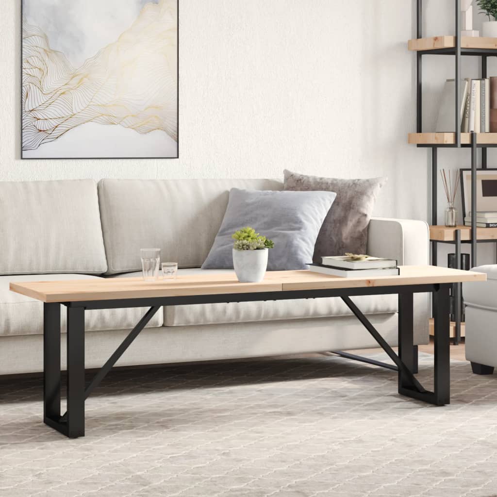 Salongbord O-ramme 160x40x45,5 cm heltre furu og stål