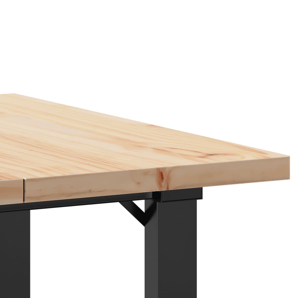 Spisebord O-ramme 70x70x75,5 cm heltre furu og stål