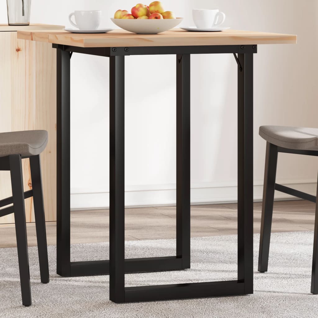 Spisebord O-ramme 70x70x75,5 cm heltre furu og stål