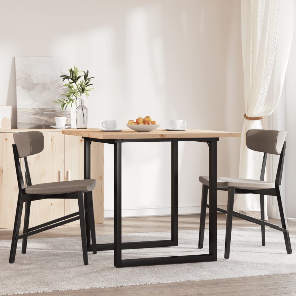 Spisebord O-ramme 90x90x75,5 cm heltre furu og stål