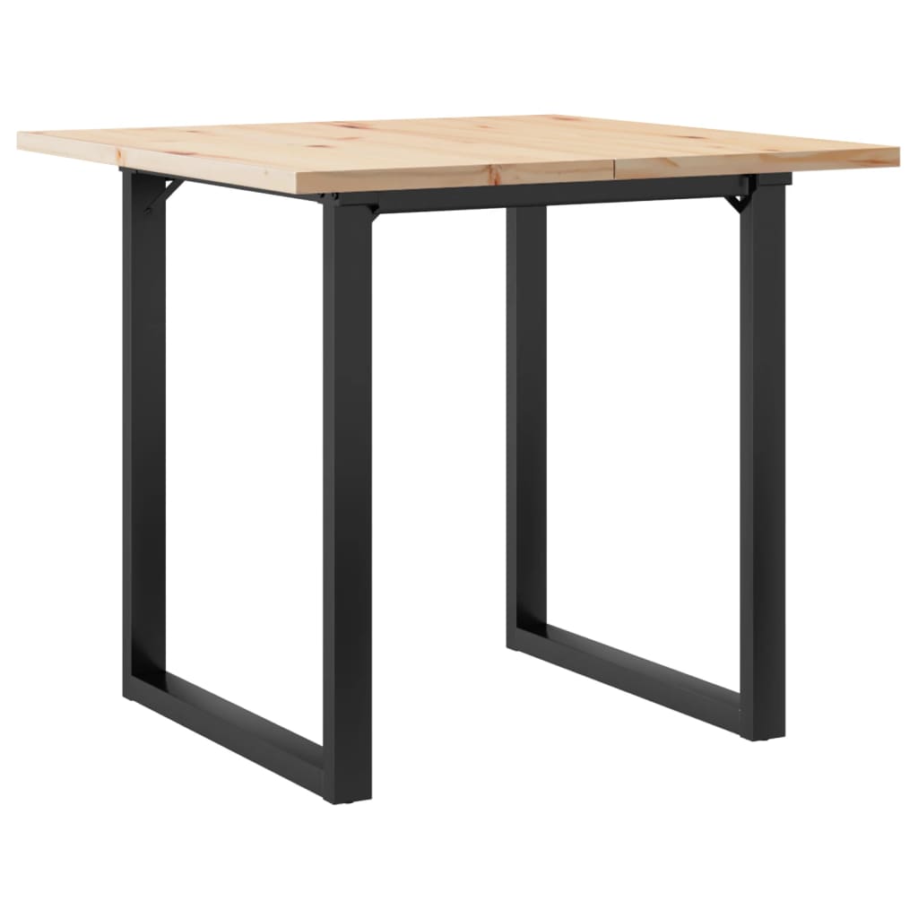 Spisebord O-ramme 90x90x75,5 cm heltre furu og stål