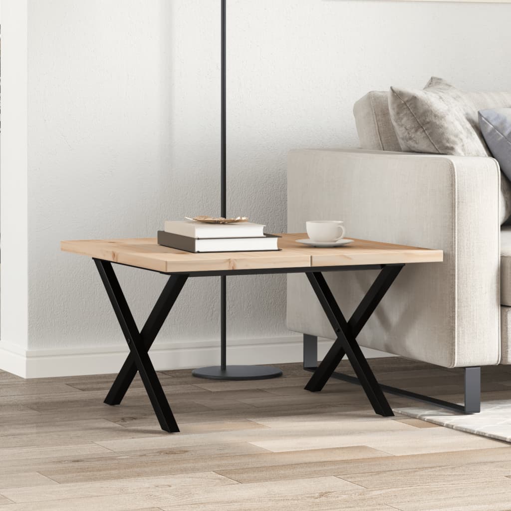 Salongbord X-ramme 60x60x40,5 cm heltre furu og stål