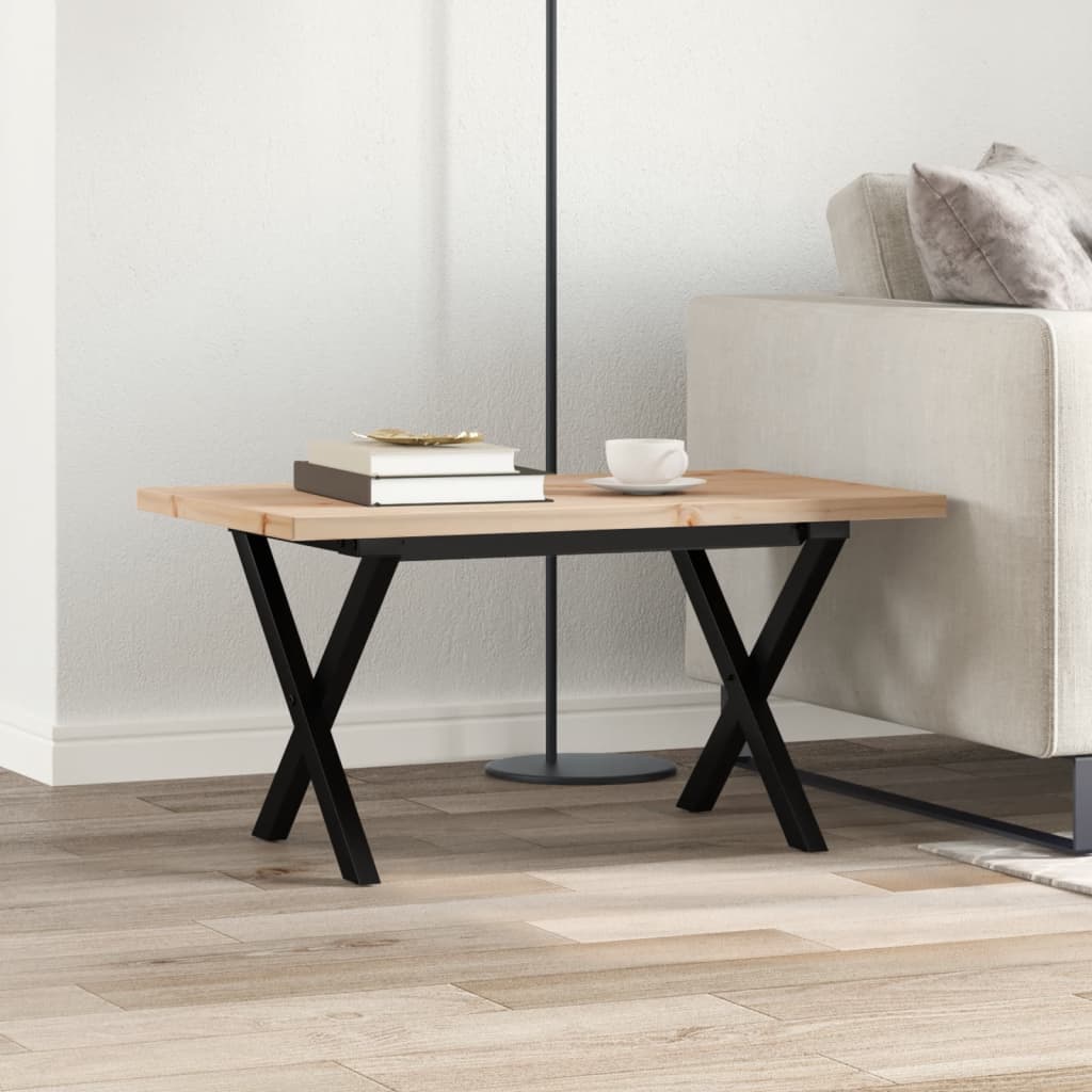Salongbord X-ramme 80x50x40,5 cm heltre furu og stål