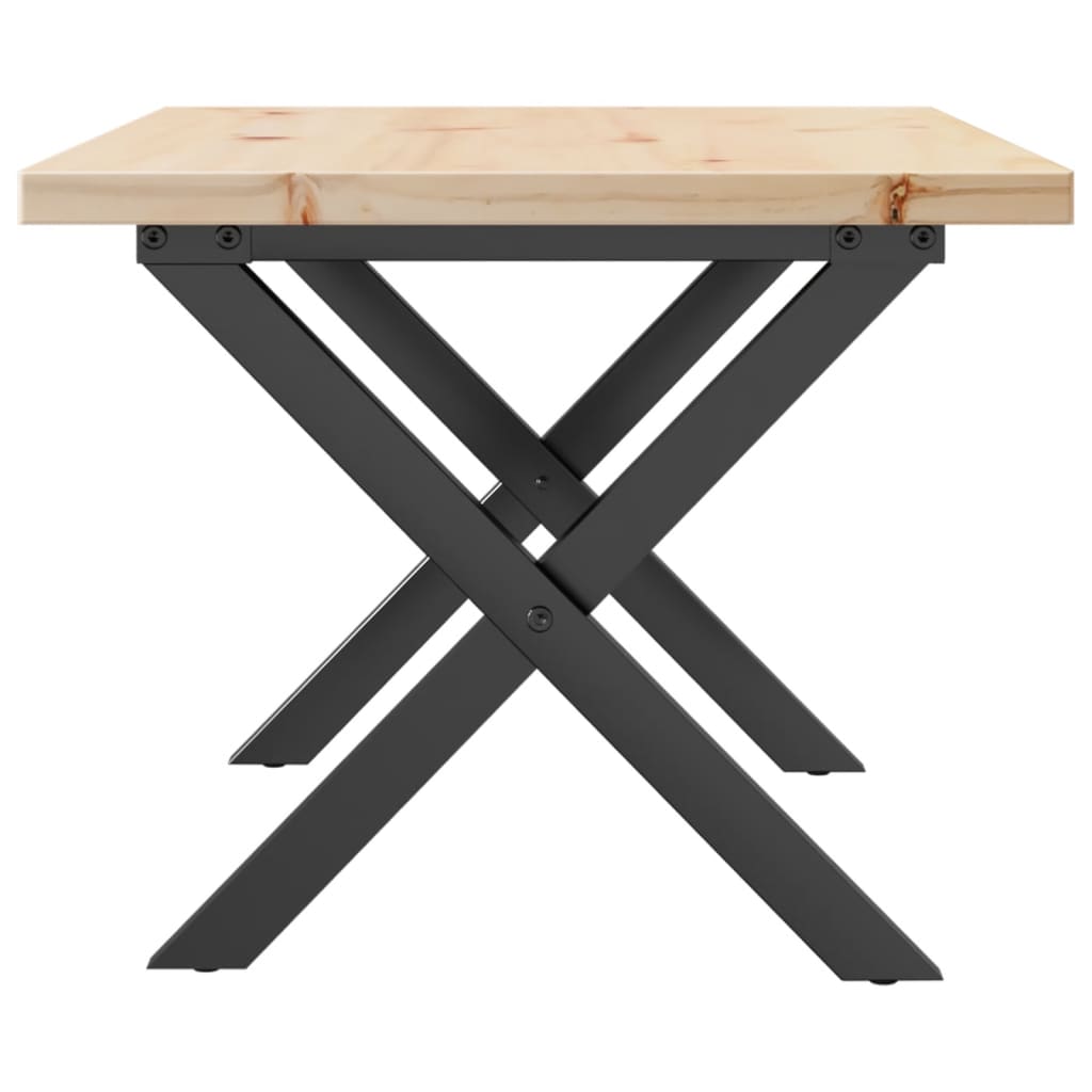 Salongbord X-ramme 80x50x40,5 cm heltre furu og stål