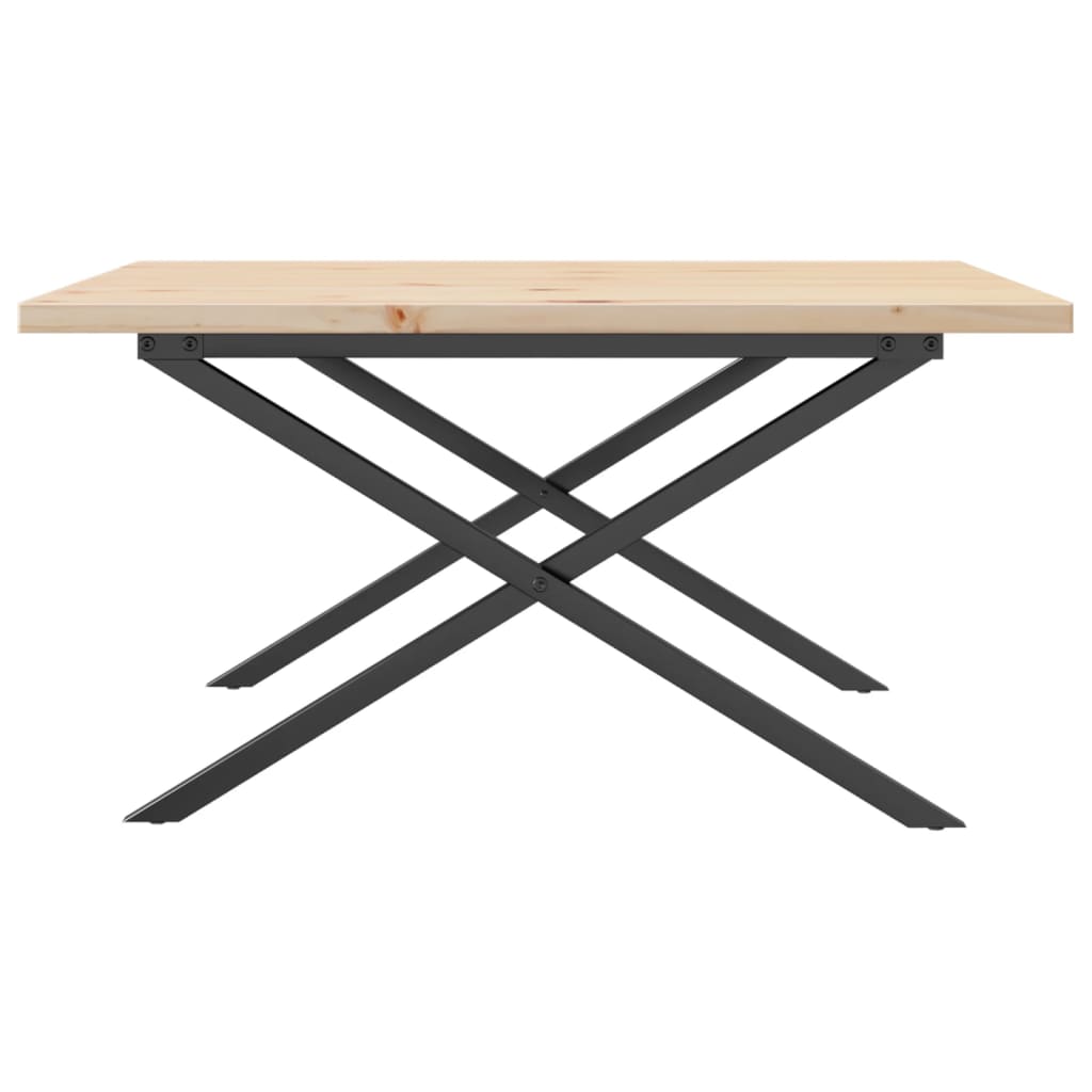 Salongbord X-ramme 90x90x45,5 cm heltre furu og stål