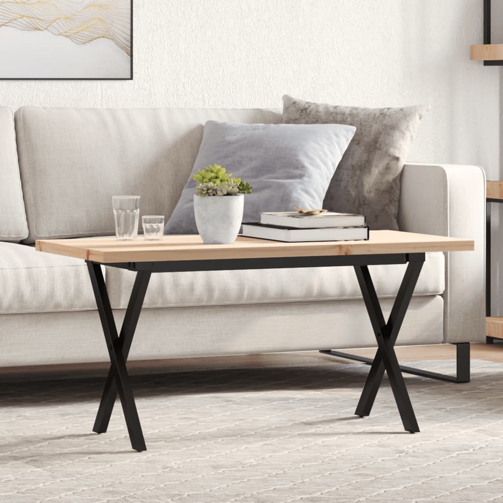 Salongbord X-ramme 100x50x45,5 cm heltre furu og stål