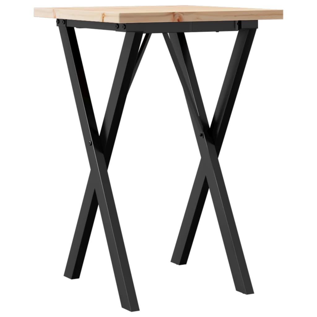Spisebord X-ramme 50x50x75,5 cm heltre furu og stål
