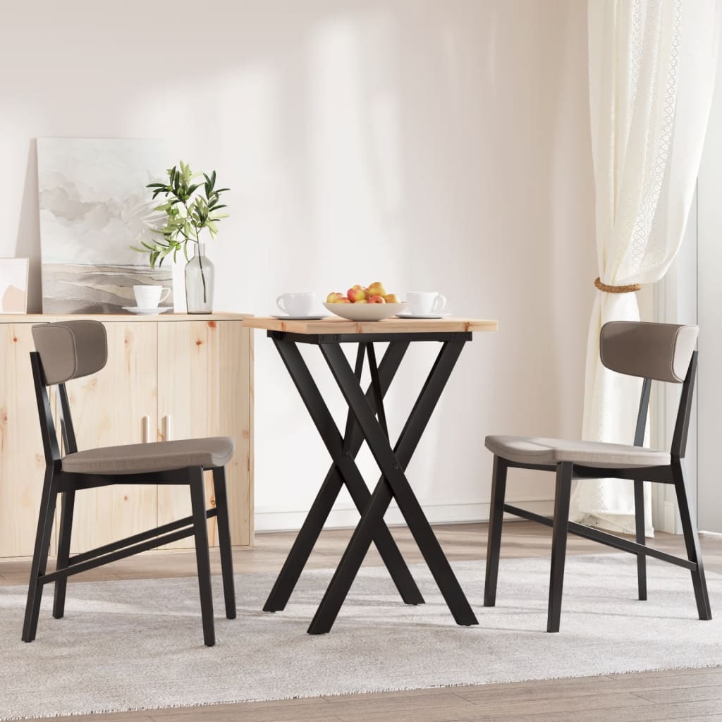 Spisebord X-ramme 50x50x75,5 cm heltre furu og stål